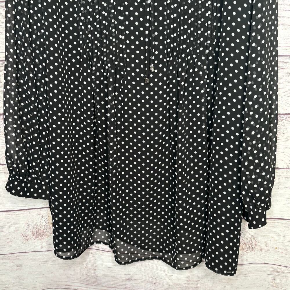 Tommy Hilfiger Plus Printed Pintucked Classic Polka Dot Georgette Top Size 4X - Picture 7 of 11